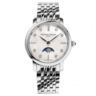 Frederique Constant® Analog 'Slimline Moonphase' Damen Uhr FC-206MPWD1S6B