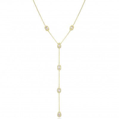 Gena.paris® 'Gabriella' Damen Sterling Silber Halsband - Gold GC1580-Y