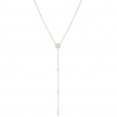 Gena.paris® 'The One' Damen Sterling Silber Halsband - Gold GC1597-Y