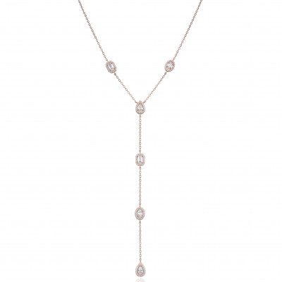 Gena.paris® 'Gabriella' Damen Sterling Silber Halsband - Rosé GC1580-R