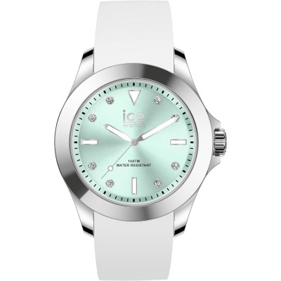 Ice Watch® Analog 'Ice Steel - Classic - White Pastel Green' Damen Uhr (Medium) 020381