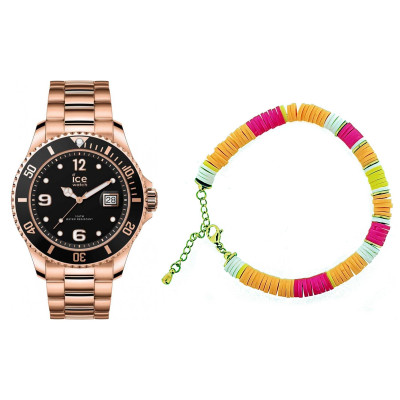 Ice Watch® Analog 'Gift Box - Ice Steel - Rose-gold - M - Multicolour Jewel' Herren Uhr (Medium) 020909