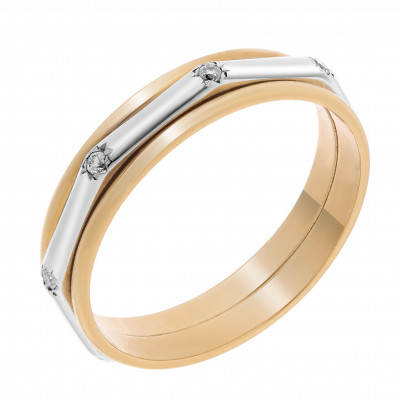 Orphelia® Damen Bicolor 18K Ring - Silber/Gold RD-3015