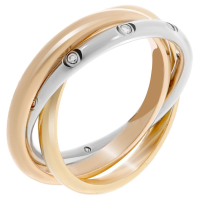 Orphelia® Damen Tricolor 14K Ring - Gold/Silber/Rose RD-3086