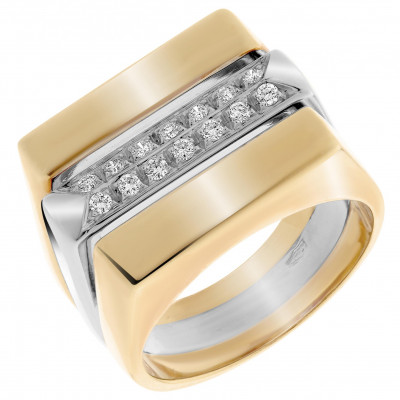Orphelia® Damen Bicolor 18K Ring - Silber/Gold RD-33017