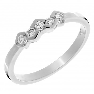 Orphelia® Damen Weißgold 18K Ring - Silber RD-33215/1