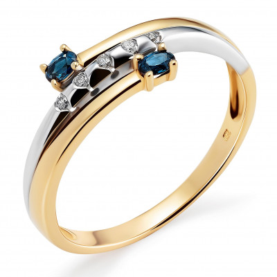 Orphelia® Damen Bicolor 18K Ring - Silber/Gold RD-33361