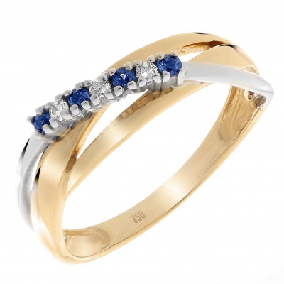Orphelia® Damen Bicolor 18K Ring - Silber/Gold RD-33362