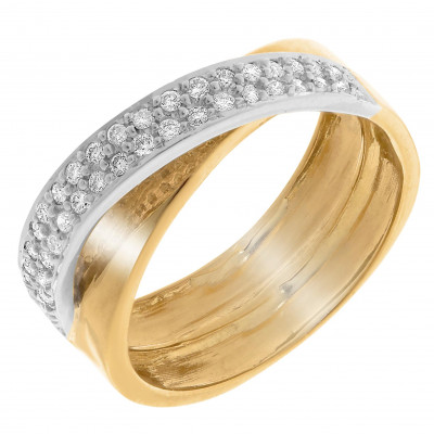 Orphelia® Damen Bicolor 18K Ring - Silber/Gold RD-33386