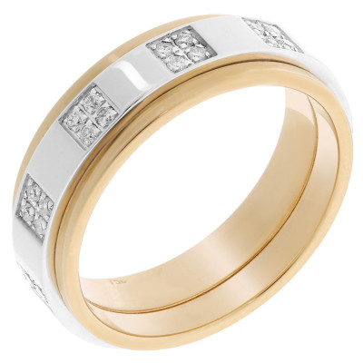 Orphelia® Damen Bicolor 18K Ring - Silber/Gold RD-33402