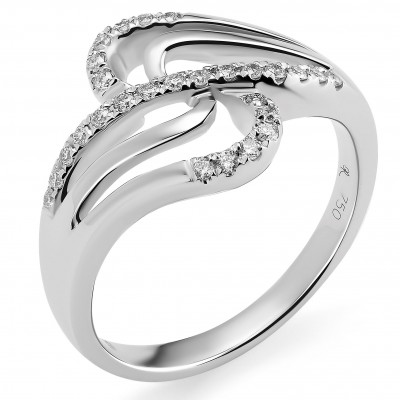Orphelia® Damen Weißgold 18K Ring - Silber RD-3375