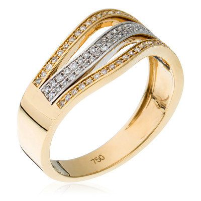 Orphelia® Damen Bicolor 18K Ring - Silber/Gold RD-3387