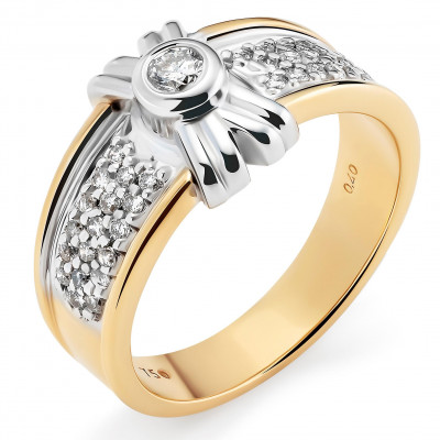 Orphelia® Damen Bicolor 18K Ring - Silber/Gold RD-3696