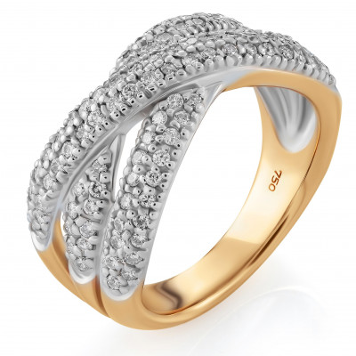 Orphelia® Damen Bicolor 18K Ring - Silber/Gold RD-3718