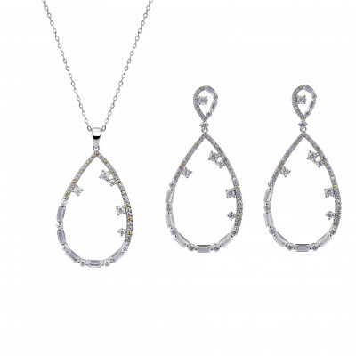 Orphelia® 'Islia' Damen Sterling Silber Set: Necklace + Earrings - Silber SET-7423