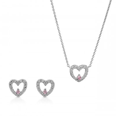 Orphelia® 'Marise' Damen Sterling Silber Set: Necklace + Earrings - Silber SET-7488