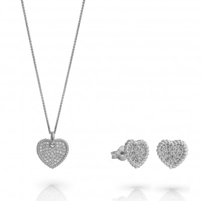 Orphelia® 'Elite' Damen Sterling Silber Set: Necklace + Earrings - Silber SET-7566