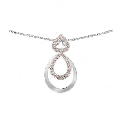 Orphelia® 'Amber' Damen Sterling Silber Halskette mit Anhänger - Silber ZH-7092