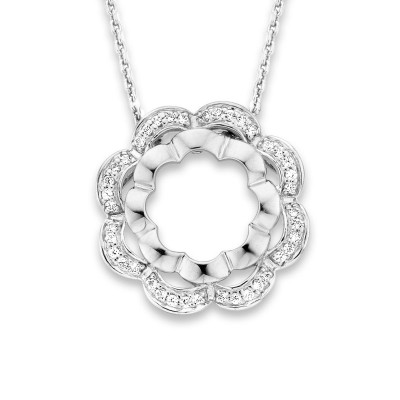 Orphelia® 'Onyx' Damen Sterling Silber Halskette mit Anhänger - Silber ZH-7127