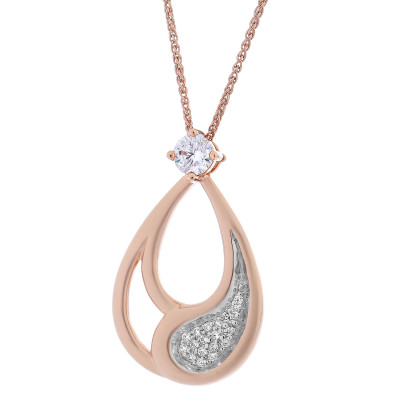 Orphelia® 'Minna' Damen Sterling Silber Halskette mit Anhänger - Rosé ZH-7228