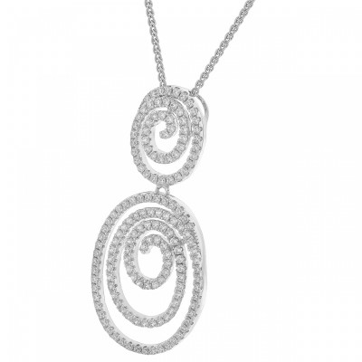 Orphelia® 'Roshina' Damen Sterling Silber Halskette mit Anhänger - Silber ZH-7274