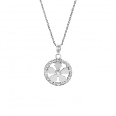 Orphelia® Damen Sterling Silber Halskette mit Anhänger - Silber ZH-7298