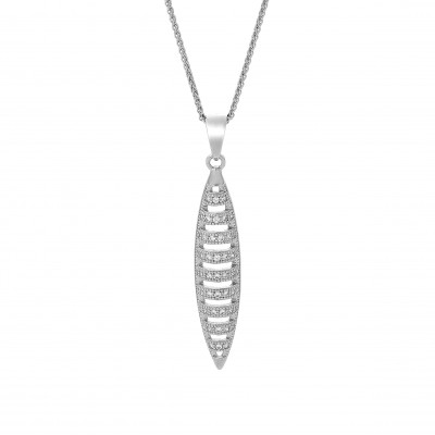 Orphelia® Damen Sterling Silber Halskette mit Anhänger - Silber ZH-7330