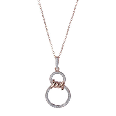 Orphelia® 'Aavia' Damen Sterling Silber Halskette mit Anhänger - Rosé ZH-7422