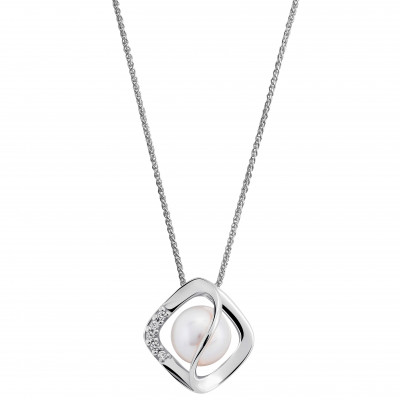 Orphelia® 'Aina' Damen Sterling Silber Halskette mit Anhänger - Silber ZH-7471