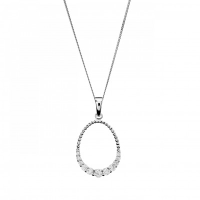 Orphelia® 'Aria' Damen Sterling Silber Halskette mit Anhänger - Silber ZH-7494