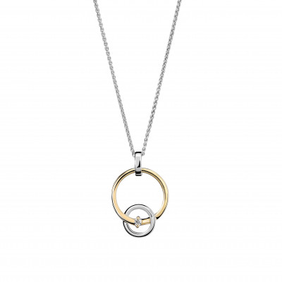 Orphelia® 'Antoine' Damen Sterling Silber Halskette mit Anhänger - Silber/Gold ZH-7503/1