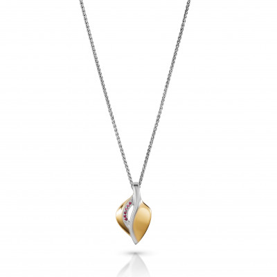 Orphelia® 'Anet' Damen Sterling Silber Halskette mit Anhänger - Silber/Gold ZH-7520/G