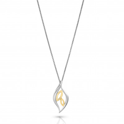 Orphelia® 'Charlotte' Damen Sterling Silber Halskette mit Anhänger - Silber/Gold ZH-7523