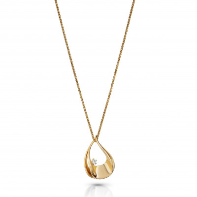 Orphelia® 'Etoile' Damen Sterling Silber Halskette mit Anhänger - Gold ZH-7524/G