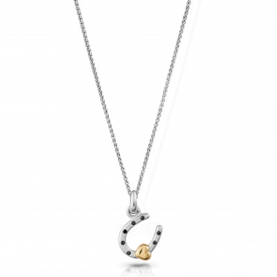 Orphelia® 'Aurora' Damen Sterling Silber Halskette mit Anhänger - Silber/Gold ZH-7525