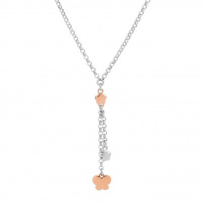 Orphelia® 'Lorelei' Damen Sterling Silber Halskette mit Anhänger - Silber/Rosa ZK-7386