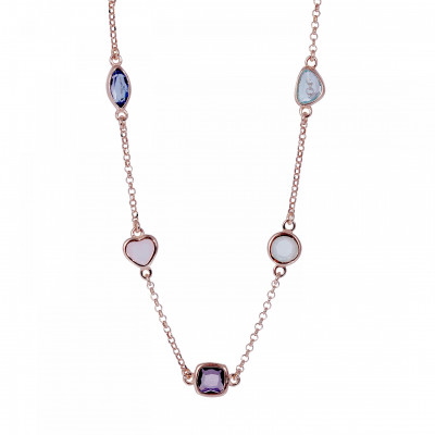 Orphelia® 'Bling' Damen Sterling Silber Halsband - Rosé ZK-7412