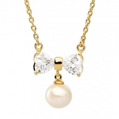 Orphelia® 'Sparkle' Damen Sterling Silber Halskette mit Anhänger - Gold ZK-7512