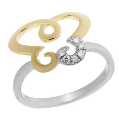 Orphelia® Damen Sterling Silber Ring - Silber/Gold ZR-7088/1