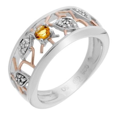Orphelia® Damen Sterling Silber Ring - Silber/Rosa ZR-7090/1