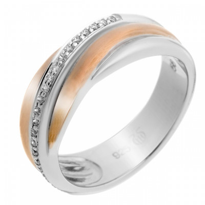 Orphelia® Damen Sterling Silber Ring - Silber/Rosa ZR-7118