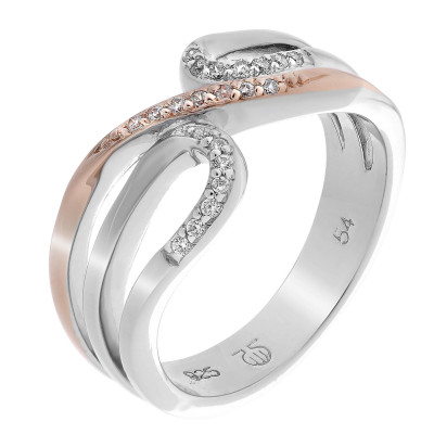 Orphelia® Damen Sterling Silber Ring - Silber/Rosa ZR-7230