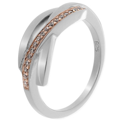 Orphelia® Damen Sterling Silber Ring - Silber/Rosa ZR-7232