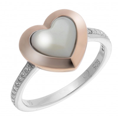 Orphelia® Damen Sterling Silber Ring - Silber/Rosa ZR-7289/RG