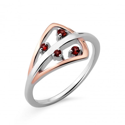 Orphelia® Damen Sterling Silber Ring - Silber/Rosa ZR-7496