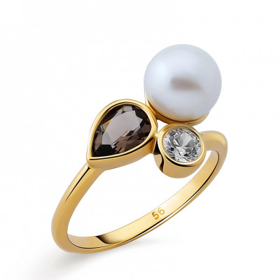 Orphelia® Damen Sterling Silber Ring - Gold ZR-7498/G