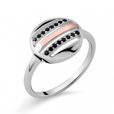 Orphelia® Damen Sterling Silber Ring - Silber/Rosa ZR-7501