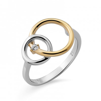 Orphelia® Damen Sterling Silber Ring - Silber/Gold ZR-7503/1