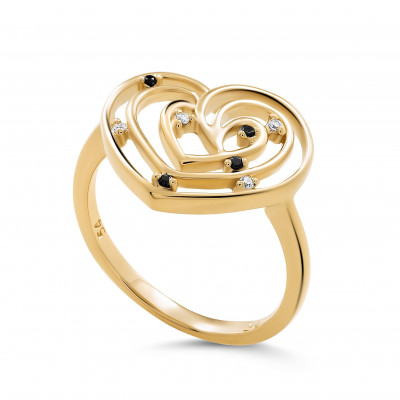 Orphelia® 'Euphoria' Damen Sterling Silber Ring - Gold ZR-7522/G