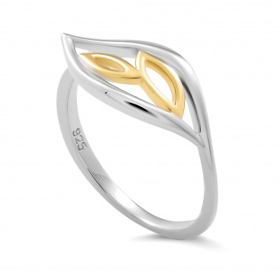 Orphelia® 'Charlotte' Damen Sterling Silber Ring - Silber/Gold ZR-7523